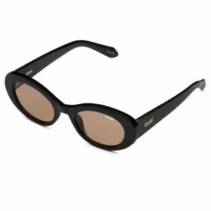 QUAY Show Up Sunglasses Black Frame Brown Lenses LEVEL UP Best Large Square Sunglasses for Women – QUAY main image 4